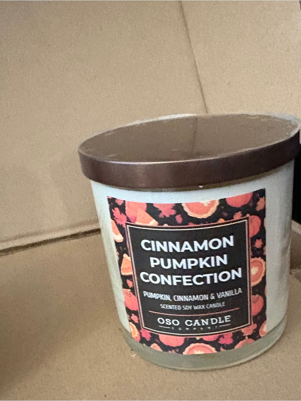 Cinnamon Pumpkin Confection Scented Candle - Brown